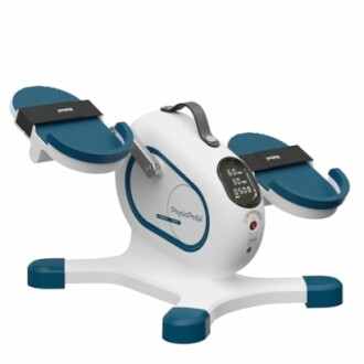 Compact physiotherapy pedal exerciser with digital display