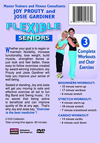 DVD cover for Flexible Seniors exercise program with Joy Prouty and Josie Gardiner.